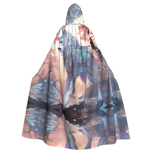 WZYWHJ Phosphor Wolf Prints Aldult Qualität Cosplay Poncho Kapuzenumhang für Damen und Herren Halloween WZYWHJ Phosphor Wolf Prints Aldult Qualität Cosplay Poncho Kapuzenumhang für Damen und Herren Halloween von WZYWHJ