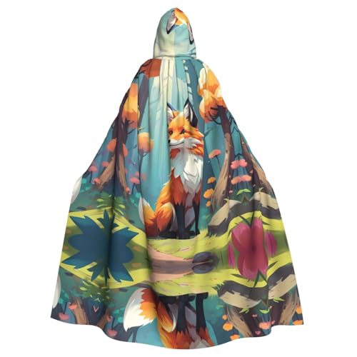 WZYWHJ Pixel Forest Fox Prints Aldult Qualität Cosplay Poncho Kapuzenumhang für Damen und Herren Halloween WZYWHJ Pixel Forest Fox Prints Aldult Qualität Cosplay Poncho Kapuzenumhang für Damen und Herren Halloween von WZYWHJ