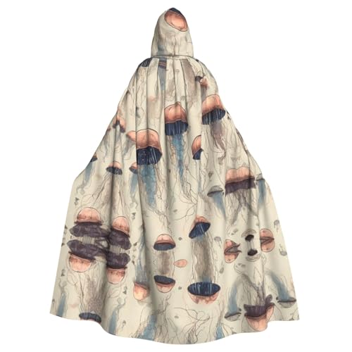 WZYWHJ Poncho mit Kapuze für Damen und Herren, mit Quallenmuster, Aldult WZYWHJ Poncho mit Kapuze für Damen und Herren, mit Quallenmuster, Aldult von WZYWHJ