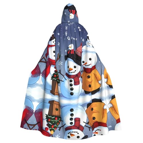 WZYWHJ Q-Version Schneemann Bild aldult Cosplay Poncho Kapuzenumhang für Damen und Herren Halloween Party von WZYWHJ