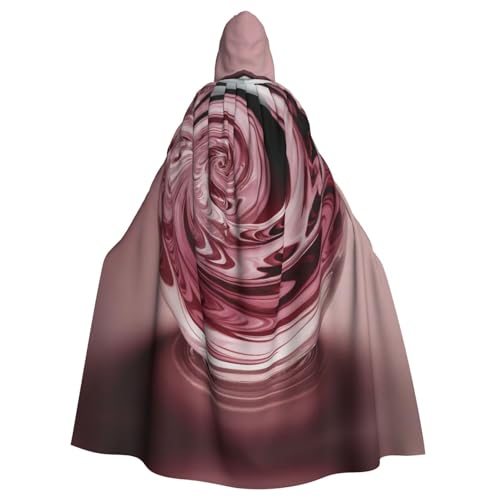 WZYWHJ Rosa Wirbel in Kristall bedruckter Aldult Cosplay Poncho Kapuzenumhang für Damen und Herren Halloween Party von WZYWHJ