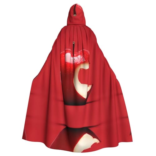 WZYWHJ Rote Früchte Bild aldult Qualität Cosplay Poncho Kapuzenumhang für Damen und Herren Halloween von WZYWHJ