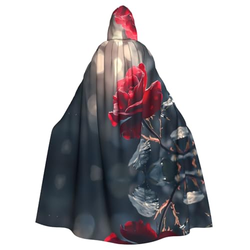 WZYWHJ Rote Rosenblüten Bild aldult Qualität Cosplay Poncho Kapuzenumhang für Damen und Herren Halloween WZYWHJ Rote Rosenblüten Bild aldult Qualität Cosplay Poncho Kapuzenumhang für Damen und Herren Halloween von WZYWHJ