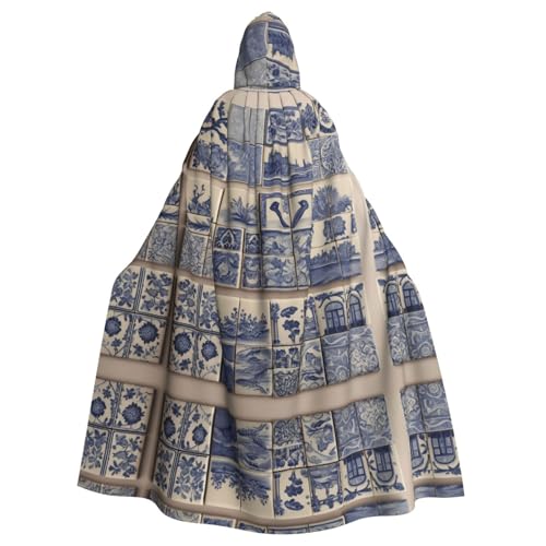 WZYWHJ Sbon Cosplay-Poncho mit Kachelmuster, für Damen und Herren, Halloween-Party von WZYWHJ