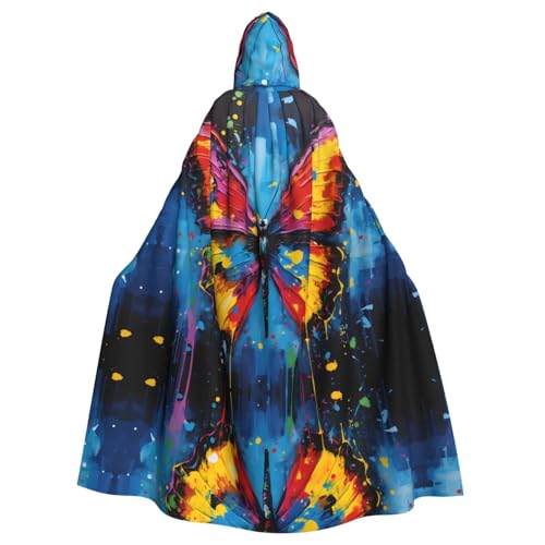 WZYWHJ Schmetterlings-Ölgemälde-Drucke, Aldult Cosplay, Poncho mit Kapuze, Umhang für Damen und Herren, Halloween-Party WZYWHJ Schmetterlings-Ölgemälde-Drucke, Aldult Cosplay, Poncho mit Kapuze, Umhang für Damen und Herren, Halloween-Party von WZYWHJ