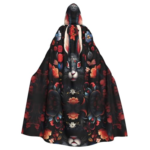 WZYWHJ Schwarzer Poncho mit Hasengesicht, Aldult, Cosplay-Poncho mit Kapuze, Umhang für Damen und Herren, Halloween-Party WZYWHJ Schwarzer Poncho mit Hasengesicht, Aldult, Cosplay-Poncho mit Kapuze, Umhang für Damen und Herren, Halloween-Party von WZYWHJ