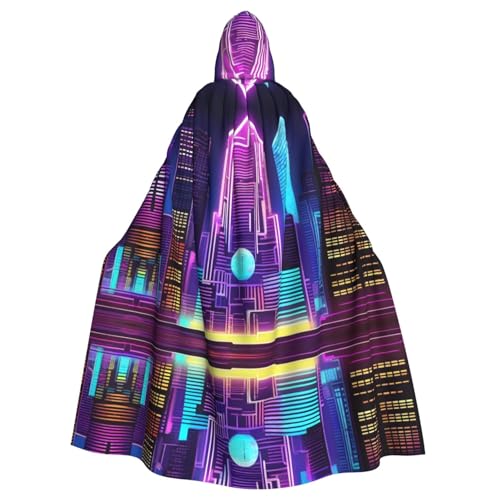 WZYWHJ Sci-Fi City Picture Aldult Cosplay Poncho Hooded Cloak for men and women Halloween Party von WZYWHJ