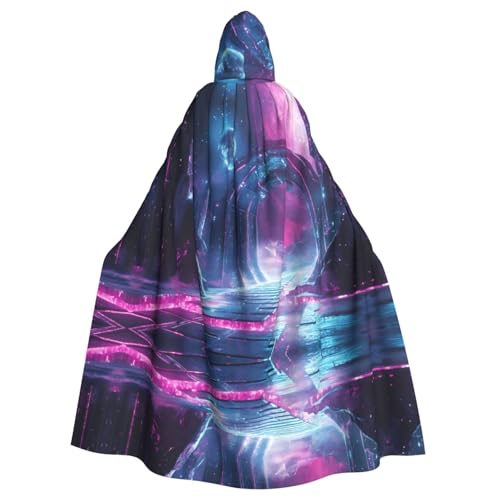 WZYWHJ Sci-Fi-Weltraumbild Aldult Cosplay Poncho mit Kapuze für Damen und Herren Halloween Party von WZYWHJ