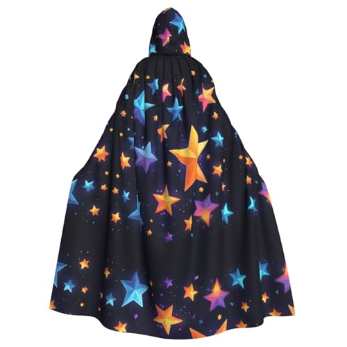 WZYWHJ Shining Stars in the night sky Printed aldult Cosplay Poncho Hooded Cloak for men and women Halloween Party von WZYWHJ