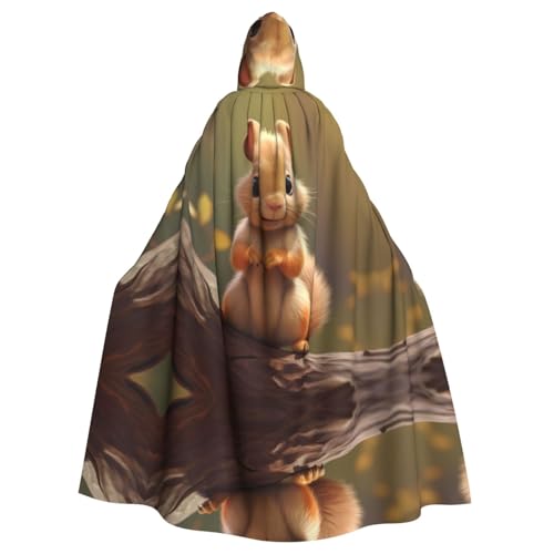 WZYWHJ Shy Little Squirrel Printed Aldult Cosplay Poncho Hooded Cloak for men and women Halloween Party WZYWHJ Shy Little Squirrel Printed Aldult Cosplay Poncho Hooded Cloak for men and women Halloween Party von WZYWHJ