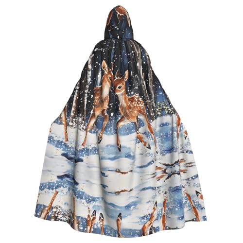 WZYWHJ Silly Reh Picture Aldult Quality Cosplay Poncho Hooded Cloak for men and women Halloween von WZYWHJ