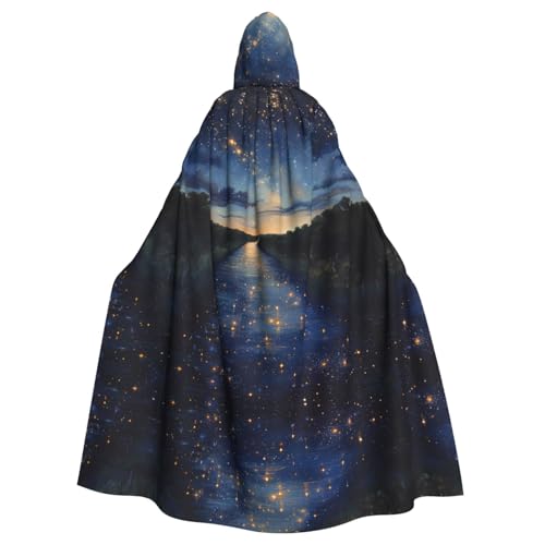 WZYWHJ Sparkling Star River bedruckter Aldult Cosplay Poncho mit Kapuze für Damen und Herren Halloween Party WZYWHJ Sparkling Star River bedruckter Aldult Cosplay Poncho mit Kapuze für Damen und Herren Halloween Party von WZYWHJ
