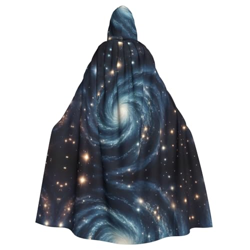 WZYWHJ Sternennacht, Wirbelbild, Cosplay-Poncho mit Kapuze, Umhang für Damen und Herren, Halloween-Party von WZYWHJ
