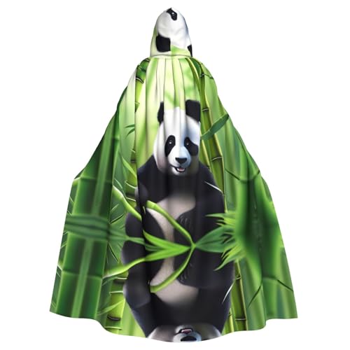 WZYWHJ Süßer Panda-Spiel-Wasser-Muster, Cosplay-Poncho mit Kapuze, Umhang für Damen und Herren, Halloween-Party von WZYWHJ