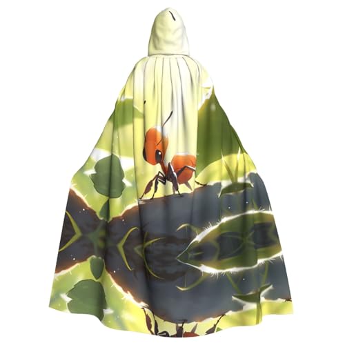 WZYWHJ Süßer kleiner Ameisen-Druck Aldult Cosplay Poncho mit Kapuze für Damen und Herren Halloween-Party von WZYWHJ