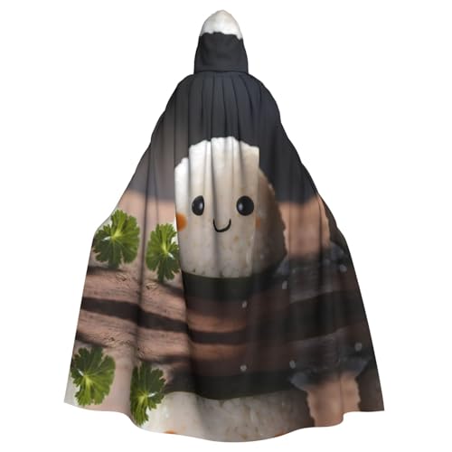 WZYWHJ Süßer kleiner Reiskugel-Druck, Aldult-Cosplay-Poncho mit Kapuze, Umhang für Damen und Herren, Halloween-Party WZYWHJ Süßer kleiner Reiskugel-Druck, Aldult-Cosplay-Poncho mit Kapuze, Umhang für Damen und Herren, Halloween-Party von WZYWHJ