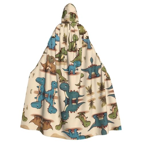 WZYWHJ Süßes kleines Dinosaurier-Muster, Aldult Qualität, Cosplay-Poncho mit Kapuze, Umhang für Damen und Herren WZYWHJ Süßes kleines Dinosaurier-Muster, Aldult Qualität, Cosplay-Poncho mit Kapuze, Umhang für Damen und Herren von WZYWHJ