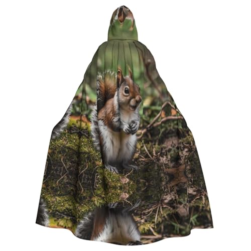 WZYWHJ Süßes kleines Eichhörnchen-Muster, Aldult Qualität, Cosplay-Poncho mit Kapuze, Umhang für Damen und Herren WZYWHJ Süßes kleines Eichhörnchen-Muster, Aldult Qualität, Cosplay-Poncho mit Kapuze, Umhang für Damen und Herren von WZYWHJ