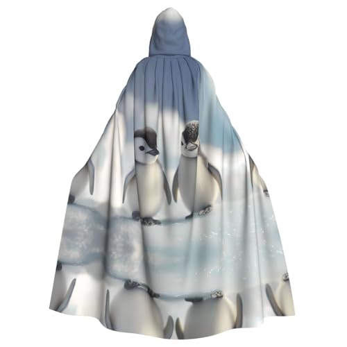 WZYWHJ Süßes kleines Pinguin-Muster, Aldult Qualität, Cosplay-Poncho mit Kapuze, Umhang für Damen und Herren, Halloween WZYWHJ Süßes kleines Pinguin-Muster, Aldult Qualität, Cosplay-Poncho mit Kapuze, Umhang für Damen und Herren, Halloween von WZYWHJ