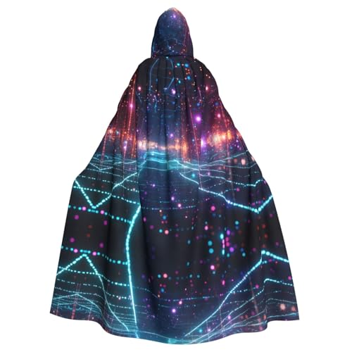 WZYWHJ Technologie-Poncho mit fluoreszierendem Bild, Aldult Qualität, Cosplay-Poncho mit Kapuze, Umhang für Damen und Herren, Halloween von WZYWHJ