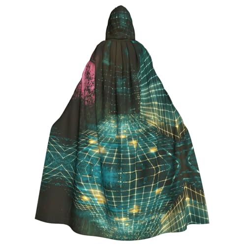 WZYWHJ Technologie-Raster-Bild, Aldult Qualität, Cosplay-Poncho mit Kapuze, Umhang für Damen und Herren, Halloween WZYWHJ Technologie-Raster-Bild, Aldult Qualität, Cosplay-Poncho mit Kapuze, Umhang für Damen und Herren, Halloween von WZYWHJ