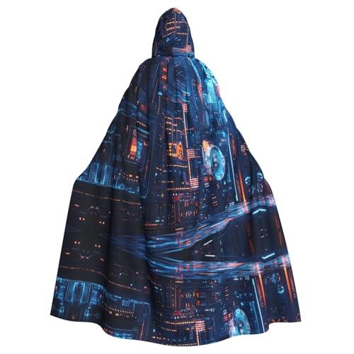 WZYWHJ Technology Chip Picture Aldult Qualität Cosplay Poncho Kapuzenumhang für Damen und Herren Halloween von WZYWHJ