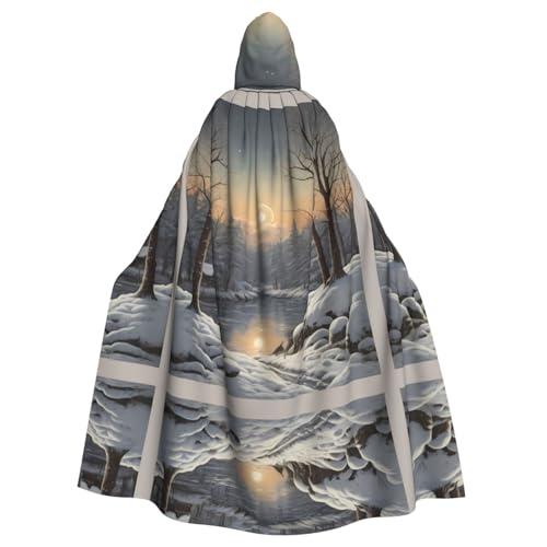 WZYWHJ The bitter cold winter Printed aldult Cosplay Poncho Hooded Cloak for men and women Halloween Party von WZYWHJ