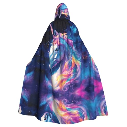 WZYWHJ The dazzling unicorn Printed aldult Cosplay Poncho Hooded Cloak for men and women Halloween Party von WZYWHJ