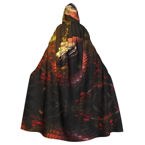 WZYWHJ The giant forest python Printed aldult Cosplay Poncho Hooded Cloak for men and women Halloween Party von WZYWHJ
