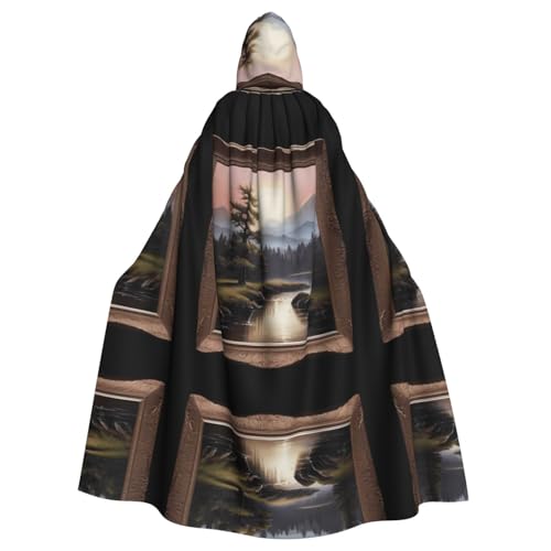 WZYWHJ Umhang mit fernen Bergen und Flüssen, Aldult-Qualität, Cosplay-Poncho mit Kapuze, Umhang für Damen und Herren, Halloween WZYWHJ Umhang mit fernen Bergen und Flüssen, Aldult-Qualität, Cosplay-Poncho mit Kapuze, Umhang für Damen und Herren, Halloween von WZYWHJ