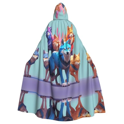WZYWHJ Unity Wolf Pack Pattern Aldult Cosplay Poncho Hooded Cloak for Men and Women Halloween Party WZYWHJ Unity Wolf Pack Pattern Aldult Cosplay Poncho Hooded Cloak for Men and Women Halloween Party von WZYWHJ