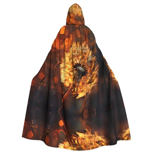 WZYWHJ Verträumter Pusteblumendruck, Cosplay-Poncho mit Kapuze, Umhang für Damen und Herren, Halloween-Party von WZYWHJ