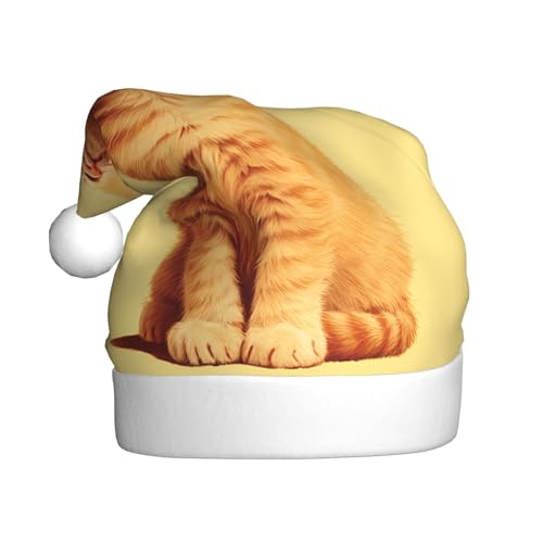 WZYWHJ Weihnachtsmütze für Erwachsene – Ornament-Stirnband für Feiertage, Partys und Kostümveranstaltungen, Butterkatzenmuster von WZYWHJ