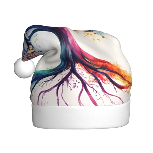 WZYWHJ Weihnachtsmütze für Erwachsene – Ornament-Stirnband für Feiertage, Partys und Kostümveranstaltungen, buntes Lebensbaum-Muster von WZYWHJ