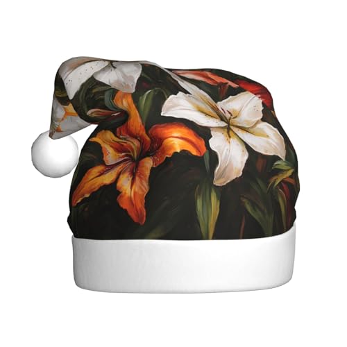 WZYWHJ Weihnachtsmütze für Erwachsene – Ornament-Stirnband für Feiertage, Partys und Kostümveranstaltungen, buntes Lilienmuster WZYWHJ Weihnachtsmütze für Erwachsene – Ornament-Stirnband für Feiertage, Partys und Kostümveranstaltungen, buntes Lilienmuster von WZYWHJ