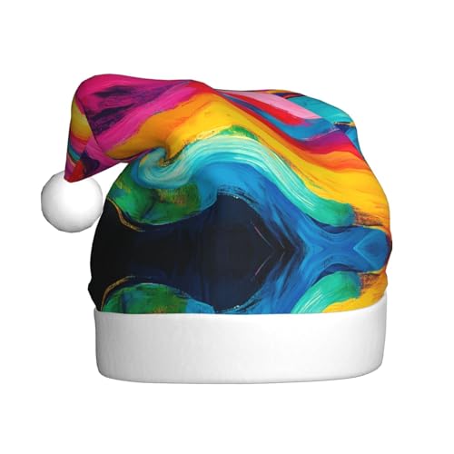 WZYWHJ Weihnachtsmütze für Erwachsene – Ornament-Stirnband für Feiertage, Partys und Kostümveranstaltungen, fluoreszierendes Streifenmuster von WZYWHJ