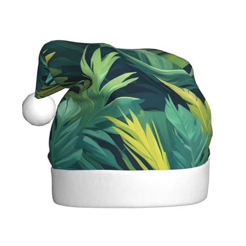 WZYWHJ Weihnachtsmütze für Erwachsene – Ornament-Stirnband für Feiertage, Partys und Kostümveranstaltungen, tropisches Palmblatt-Muster von WZYWHJ
