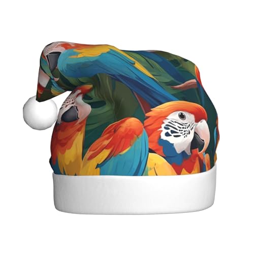 WZYWHJ Weihnachtsmütze für Erwachsene – Ornament-Stirnband für Feiertage, Partys und Kostümveranstaltungen, tropisches Papageien-Flock-Muster WZYWHJ Weihnachtsmütze für Erwachsene – Ornament-Stirnband für Feiertage, Partys und Kostümveranstaltungen, tropisches Papageien-Flock-Muster von WZYWHJ