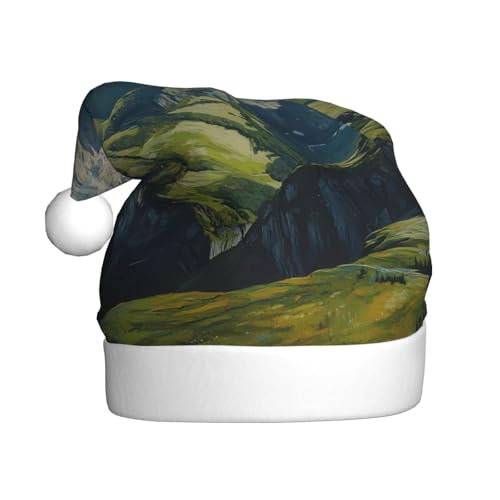 WZYWHJ Weihnachtsmütze für Erwachsene - Ornament-Stirnband für Feiertagsfeiern und Kostümveranstaltungen Schweizer Alpen Muster von WZYWHJ