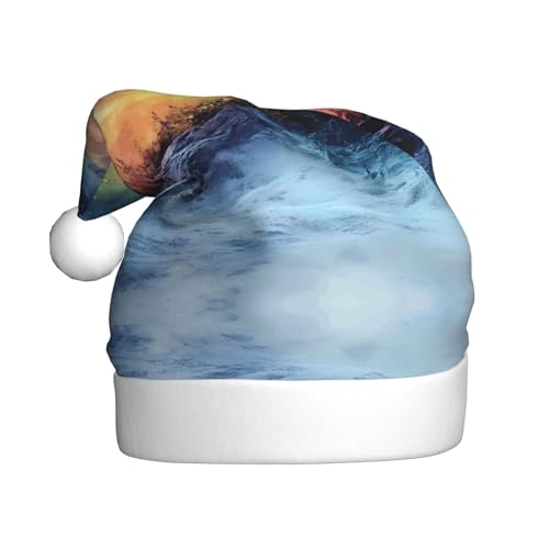 WZYWHJ Weihnachtsmütze für Erwachsene – Ornament-Stirnband für Feiertagspartys und Kostümveranstaltungen, Wald-Aurora-Muster von WZYWHJ