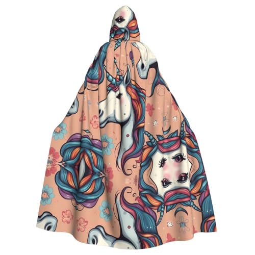 WZYWHJ Wunderschöner Cosplay-Poncho mit Einhorn-Muster, für Damen und Herren, Halloween-Party von WZYWHJ