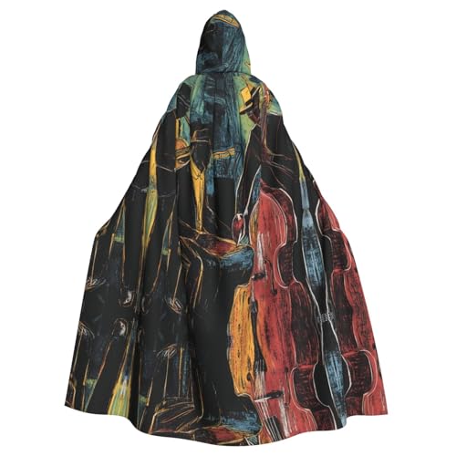 WZYWHJ Wunderschöner Cosplay-Poncho mit Jazz-Muster, Umhang mit Kapuze für Damen und Herren, Halloween-Party von WZYWHJ