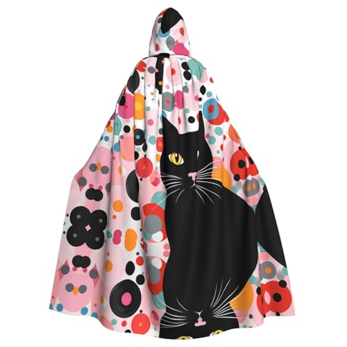 WZYWHJ Wunderschöner Cosplay-Poncho mit Kätzchen-Motiv, bedruckt, für Damen und Herren, Halloween-Party von WZYWHJ