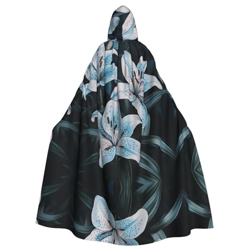 WZYWHJ Wunderschöner Cosplay-Poncho mit Lilienmuster, für Damen und Herren, Halloween-Party von WZYWHJ
