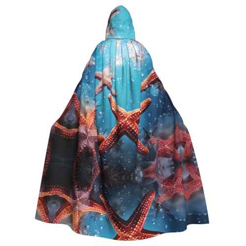 WZYWHJ Wunderschöner Cosplay-Poncho mit Seestern-Motiv, bedruckt, für Damen und Herren, Halloween-Party von WZYWHJ