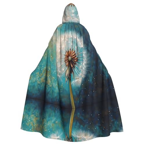 WZYWHJ Wunderschönes Löwenzahn-Muster, Aldult Qualität, Cosplay-Poncho mit Kapuze, Umhang für Damen und Herren, Halloween WZYWHJ Wunderschönes Löwenzahn-Muster, Aldult Qualität, Cosplay-Poncho mit Kapuze, Umhang für Damen und Herren, Halloween von WZYWHJ