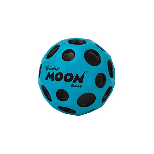 Waboba Moon Ball – am Höchsten Springender Gummiball – Patentiertes Original-Design – Ballkrater Erzeugen beim Aufprall ein knallendes Geräusch – Leicht Greifbar – Flummies für Kinder - BLAU - 65 mm von Waboba