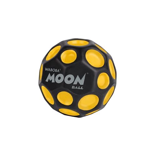Waboba UV Moon Ball – Hyper-Bounce Ball mit UV-reaktiver Farbe – Springt bis zu 30 Meter hoch – Mit „Pop“-Geräusch – Outdoor-Spielzeug für Kinder, Teenager & Erwachsene - Gelb & Schwarz von Waboba