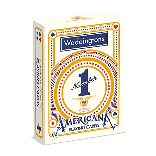 Waddingtons Number 1 Americana Spielkarten – Klassisches Stars & Stripes Deck für Poker, Rommé, Solitär & Snap – lustiges Geschenk für Kinder und Erwachsene ab 4 Jahren von Waddingtons Number 1