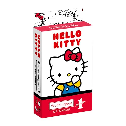 Waddingtons Number 1 Hello Kitty Spielfisch, Slap Jack, Crazy Eights und Rommy, toller Reisebegleiter, Geschenke und Spielzeug für Jungen, Mädchen und Erwachsene, Rosa von Waddingtons Number 1
